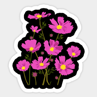 Cosmos Purple Flower Sticker